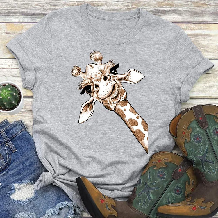 Funny Giraffe  summer life T-shirt Tee - 01673