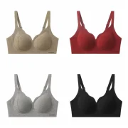 Dzgolf Fashion Seamless Triangle Cup Bra Yoga Sports Bralette with Pad Wireless Bras Underwear Intimates Deep V Bra Girl