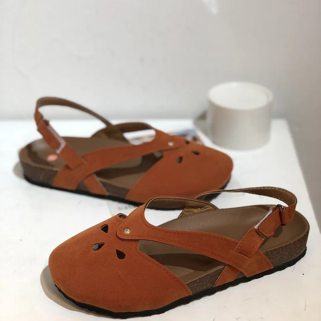 Yyvonne Summer And Autumn New Style Fashion Large Code Simple Big Woman Hollow Flat Sandals