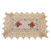 Country Style Flower-Cross Stitch Table Cover 30*45cm (Beige)