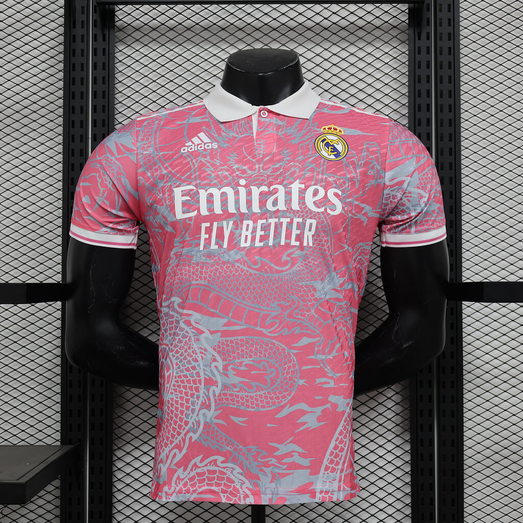 2024/2025 Player Version Real Madrid Chinese Dragon Pink Football Shirt 1:1 Thai Quality mysite