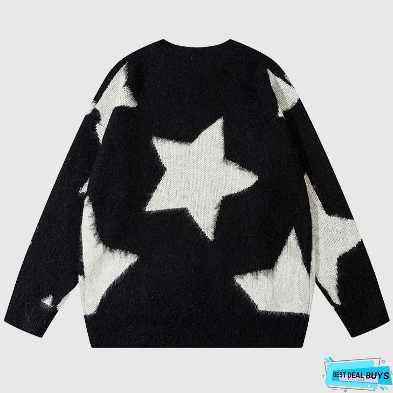 Hollow Out Star Design Pullover