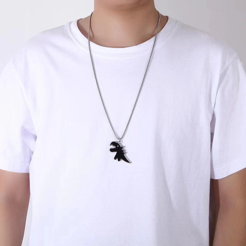 Hip-Hop Vintage Style Animal Letter Alloy Titanium Steel Plating Men’s Pendant Necklace Men Pendant Necklaces