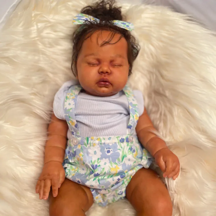  20'' Super Lovely African American Cloth Body Reborn Baby Girl Doll Named Bassitin - Reborndollsshop®-Reborndollsshop®