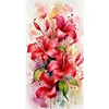 Red Lily Flower-14CT Stamped Cross Stitch 25*45cm/9.84*17.72in