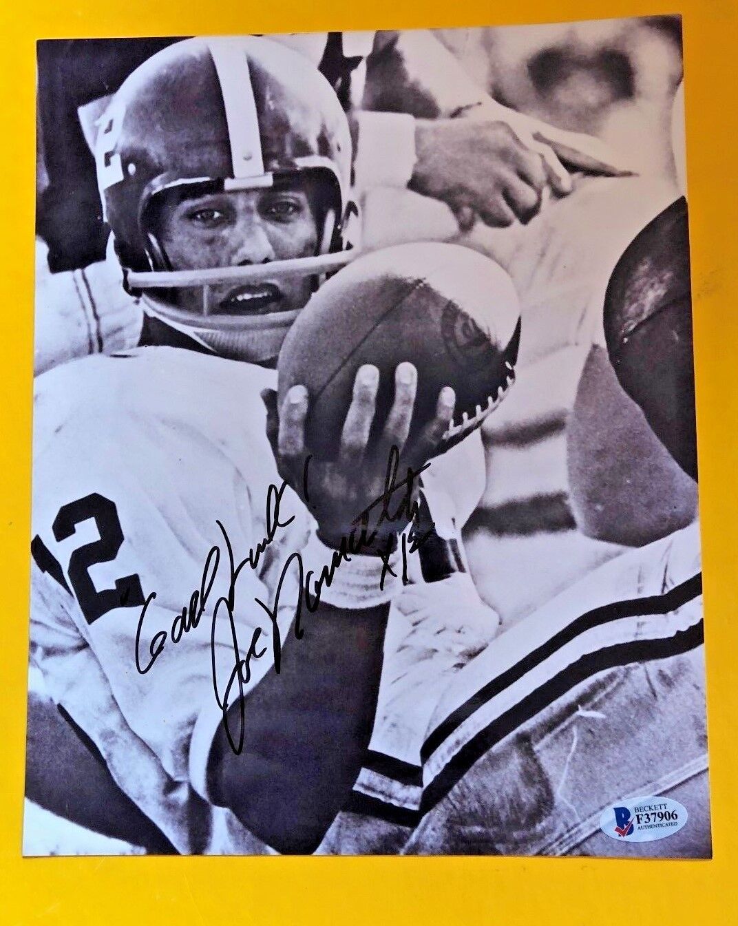 JOE NAMATH SIGNED 8X10 Photo Poster painting BECKETT CERTIFIED