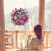 Hummingbird Welcome 5D DIY Diamond Painting Dots Pendant with Crystal Special Shape Rhinestone Diamond Art Window Hanging Ornament Single-Sided Drill 7.76x7.68inch for Home Garden Wall Door Decor