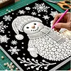 uk.everydayedeals DIY Pearl Painting With Frame - Handmade Self-Adhesive Pearls - Snowman(25*25cm)