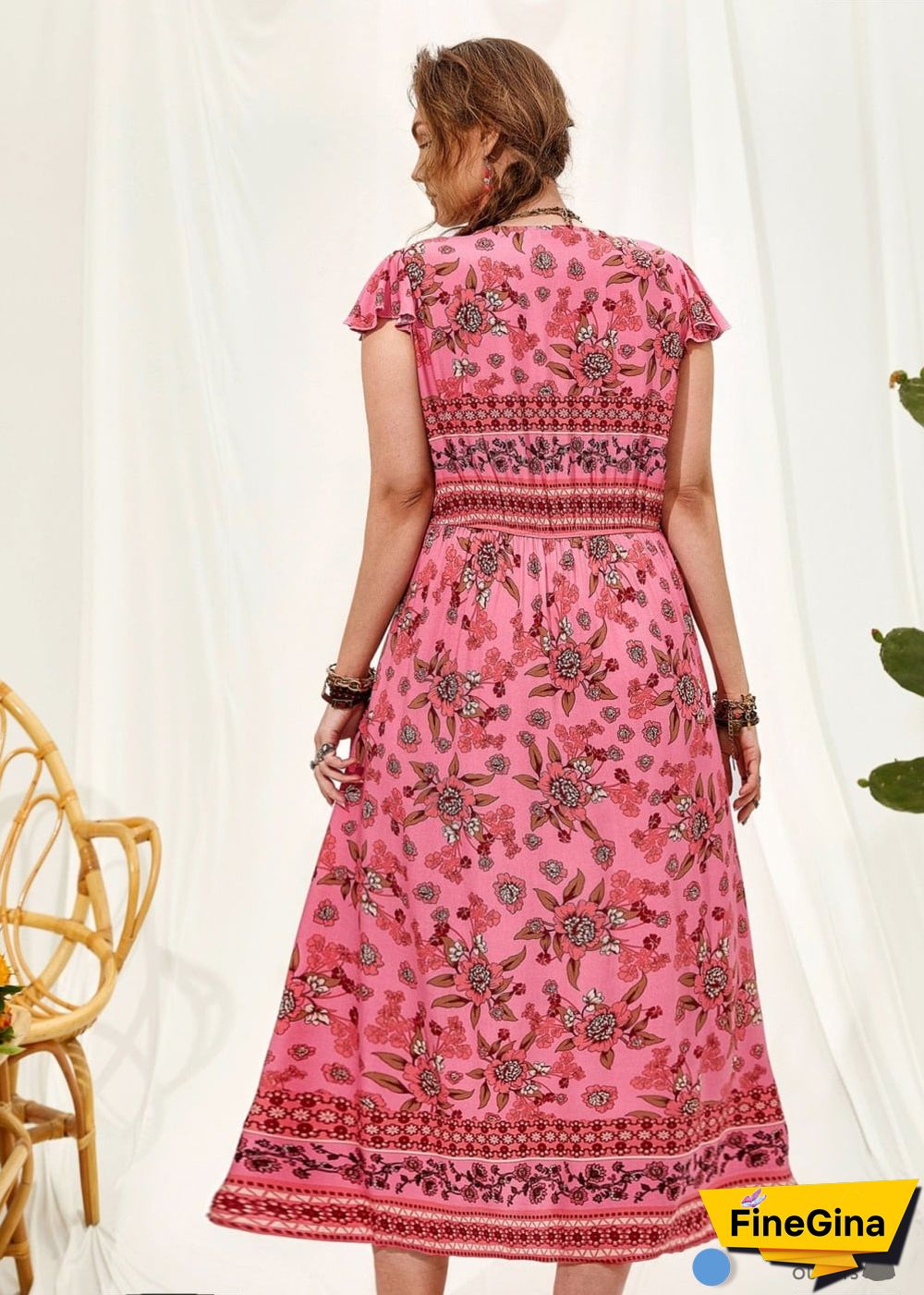 Boho Plus Size Alexus Maxi Dress For Women