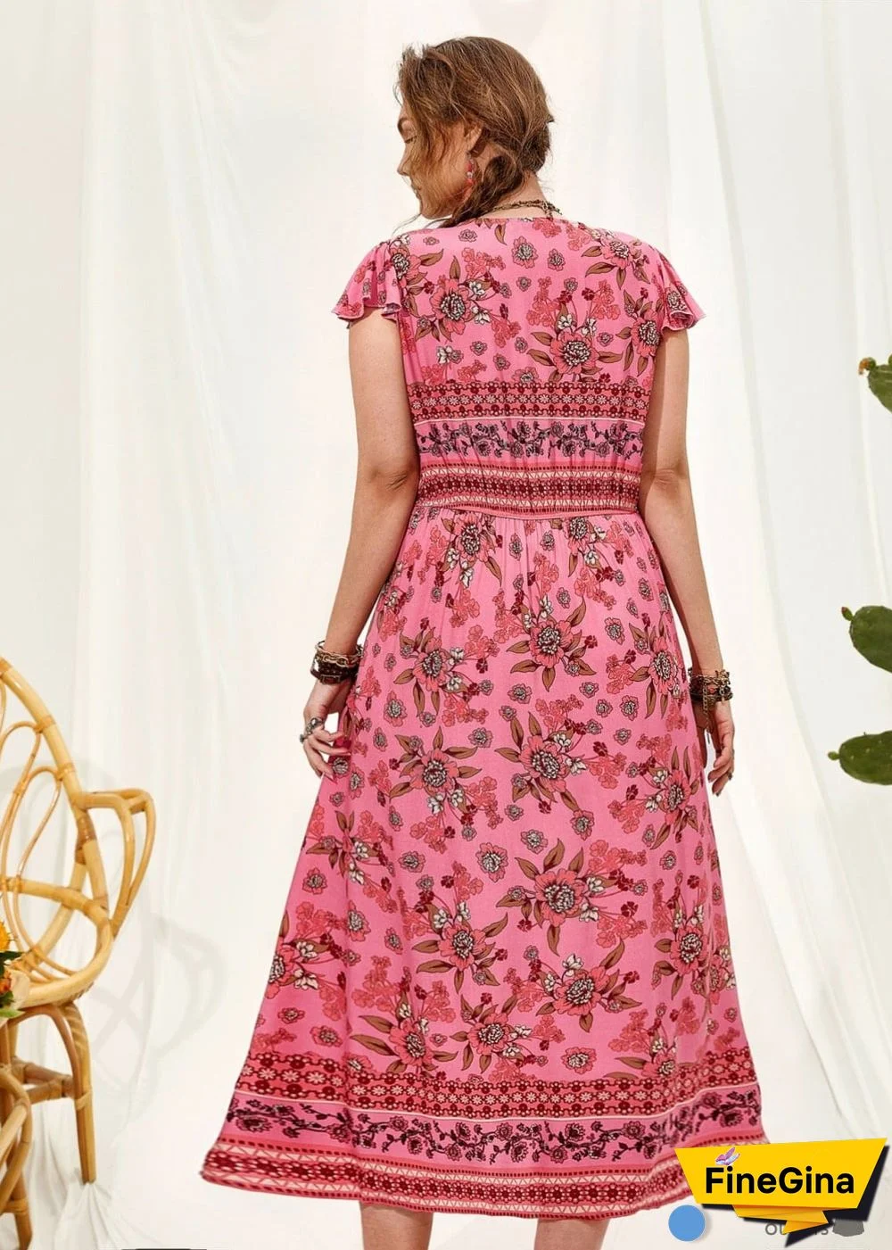 Boho Plus Size Alexus Maxi Dress For Women