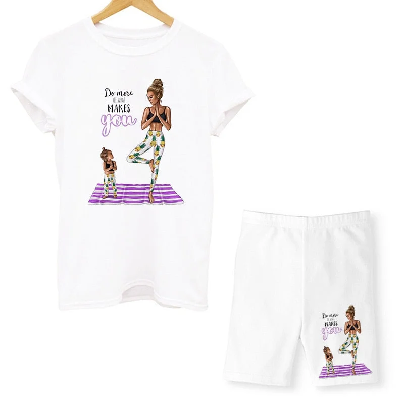 Women Two Piece Set Super Mom Tshirts & Shorts Set Summer Short Sleeve Jogging Biker Shorts Sexy Outfit For Woman Track Suit