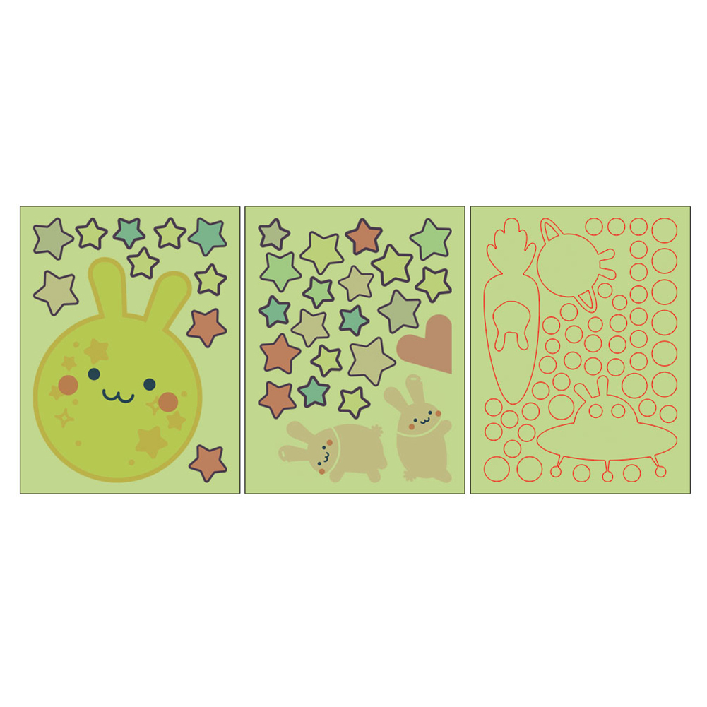 

3pcs/set Luminous Star Rabbit Wall Stickers Waterproof Room Decor Decals, 501 Original