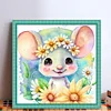 >SALE<Full Embroidery Eco-cotton Thread 11CT Printed Zodiac Rat Cross Stitch 40x40cm