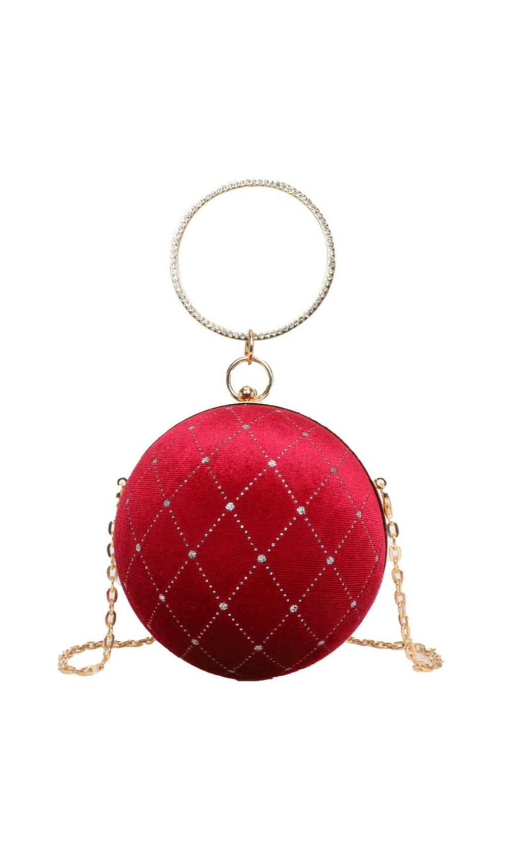 Anais Circle Rhinestone Velvet Clutch Flowering Girl