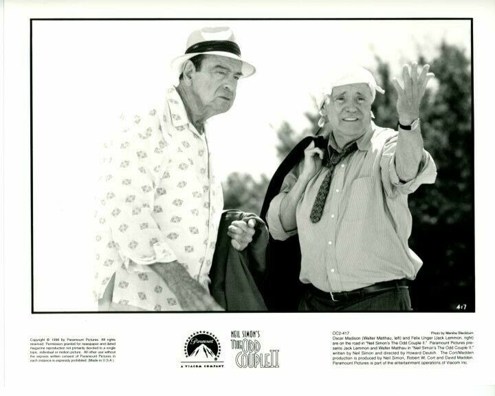 Walter Matthau Jack Lemmon The Odd Couple 2 1992 Original Press 8X10 Movie Photo Poster painting