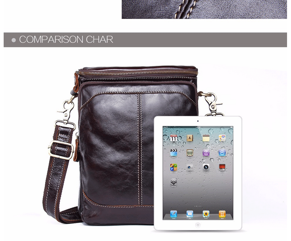 Retro Handmade Cowhide Leather Men's Single Shoulder Bag