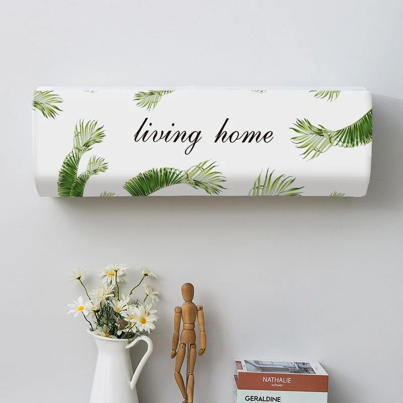 Nordic Air Conditioner Covers Nordic Hanging Air Conditioning Protector Dustcover Dustproof Tropical Leaves Printed Home Decor