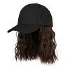 Perruque casquette de baseball 2 en 1 aux cheveux boucl&eacute;s