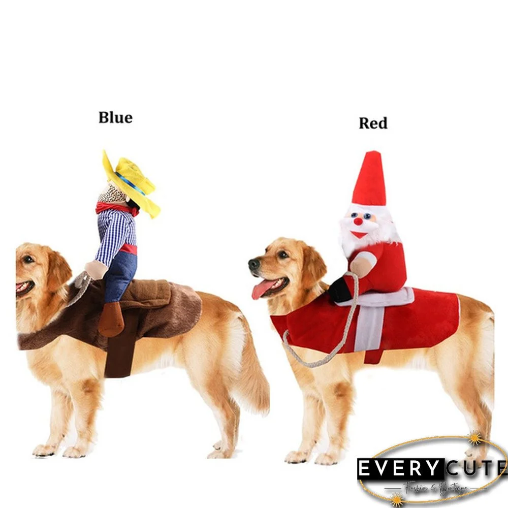 Running Santa Christmas Pet Costumes Santa Dog Costume Dog Apparel Party Dressing up Clothing for Small Large Dogs Cats Clothes Pet Outfit