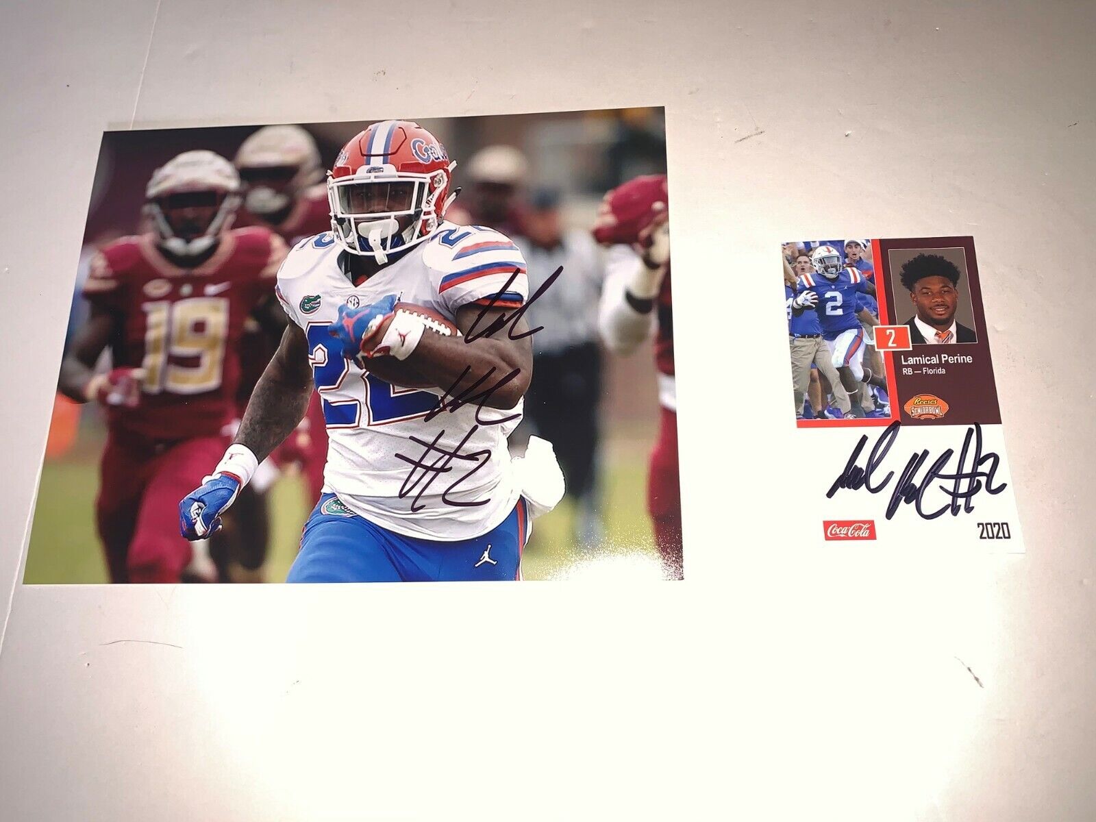 Lamical Perine Florida Gators signed autographed 8x10 football Photo Poster painting & CARD!!