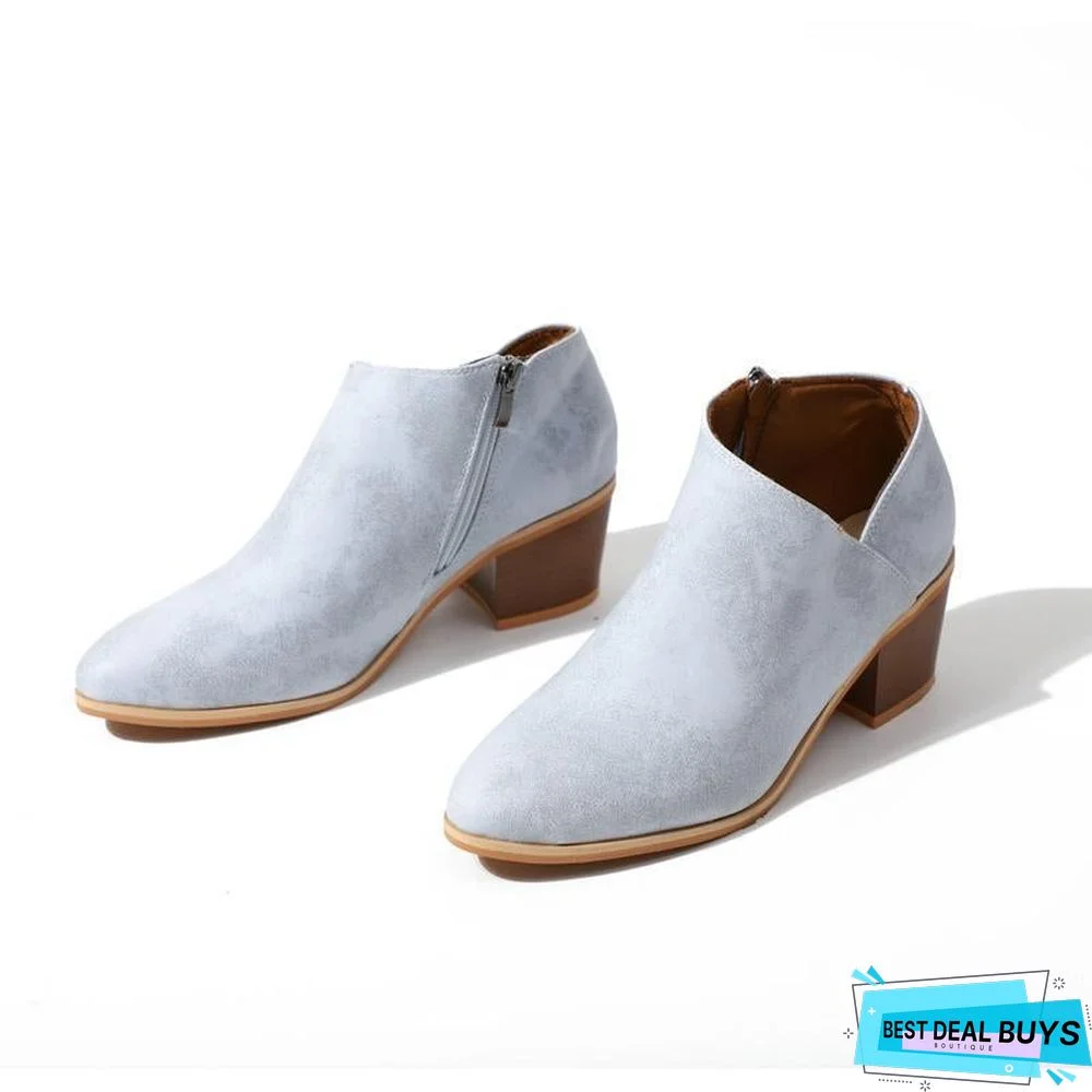 Plus Size Chunky Heel Shoes