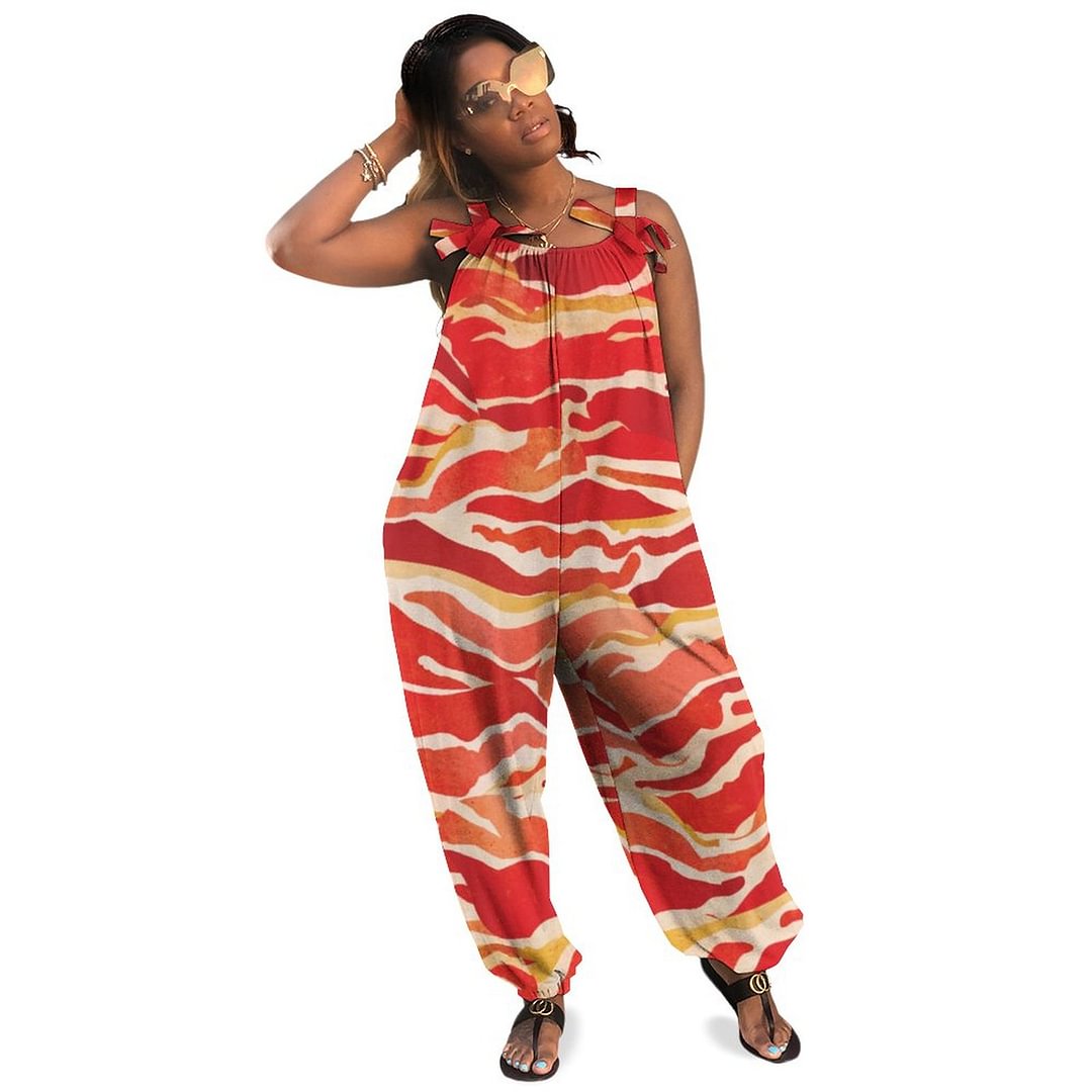 Bacon Boho Vintage Loose Overall Corset Jumpsuit Without Top
