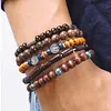Unisex Vintage Beach Surf Multilayer Wooden Bead Set Bohemian Style Bracelet by Inlyline