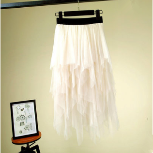 5 Colors Pastel Irregular Gauze Skirt S12673
