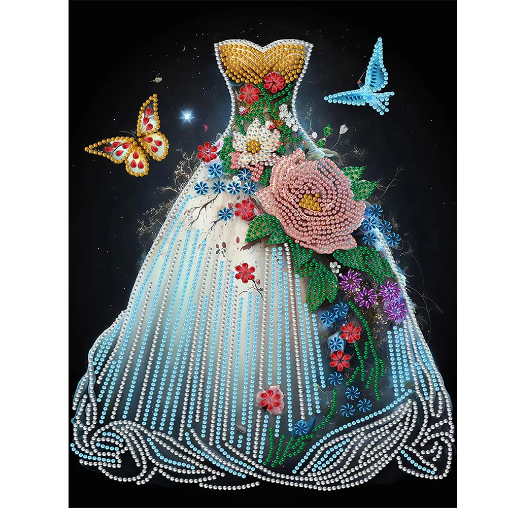 Diamond Painting - Partial Special Shaped Drill - Wedding Dress(30*40cm)