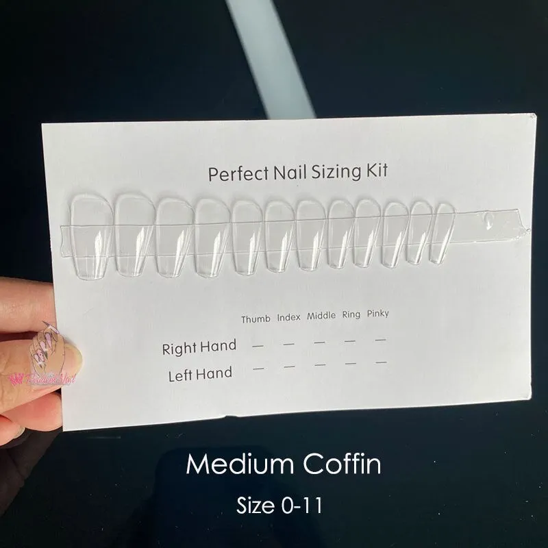 Press On Nail Sizing Kit Sample False Nail Tips Chart Template Card French Manicure Custom Nails Supply-Nail Inspo