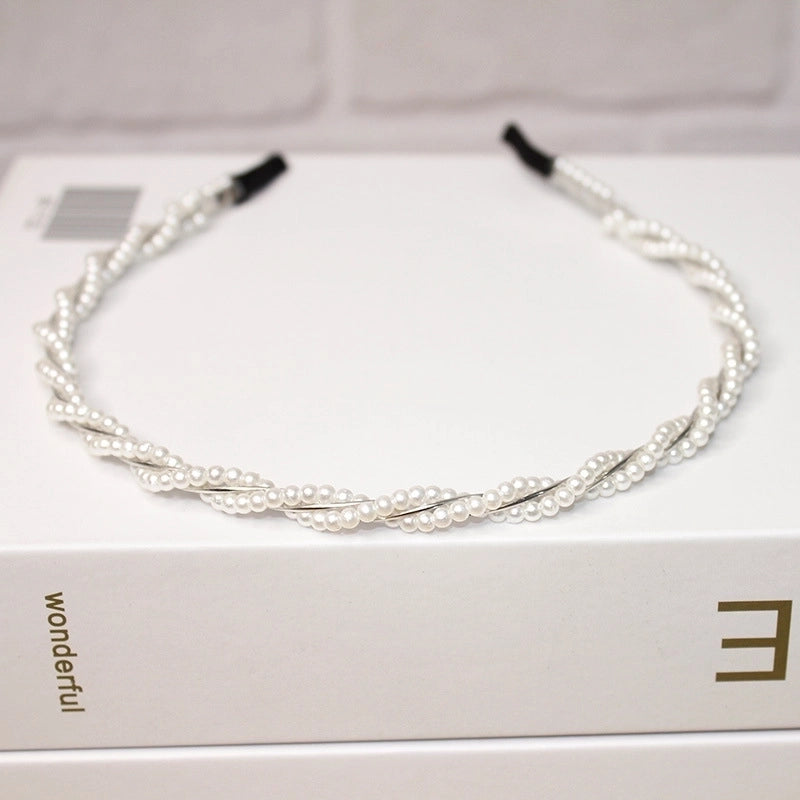 New Pearl Headband Women Korean Internet Celebrity Headband Hair Clip Women’s Simple Elegant Pressed Hair Clip Headwear