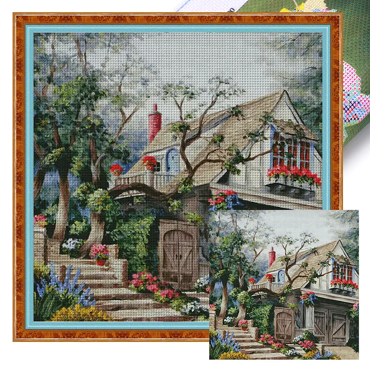 『Fairy Brand』Girl - 14CT Stamped Egyptian Cotton Thread Cross Stitch(75*75cm)