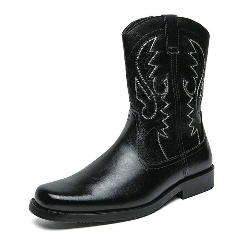 Men's Western High Embroidered Work Boots