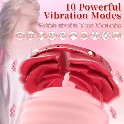 Rosette - Rose-shaped Nipple Toys Nipple Clamps Adjustable Vibrator With Remote Control