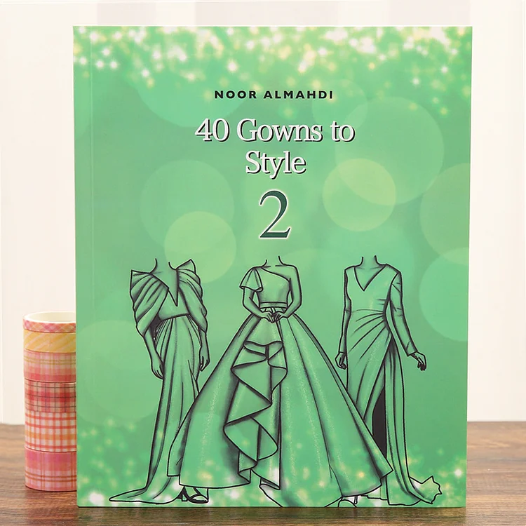 Journalsay 40 Gowns to Style Fashion Dresses DIY Coloring Coloring Book Color Tape Book