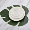 Kitchen Placemat Leaves Pvc Dining Table Mat Disc Pads Bowl Pad Coasters Waterproof Table Decor Cloth Pad Slip-Resistant Pad