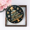 【Limited Stock Sale】Pearl Christmas Tree-DIY Embroidery Kit with Pattern Cotton Threads Needles Hoop 30*30cm/11.81*11.81in tapestrymarket