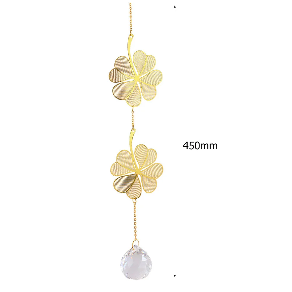 Crystal Windchime Lotus Ginkgo Four Leaf Dream Catchers Windbell Home Decor