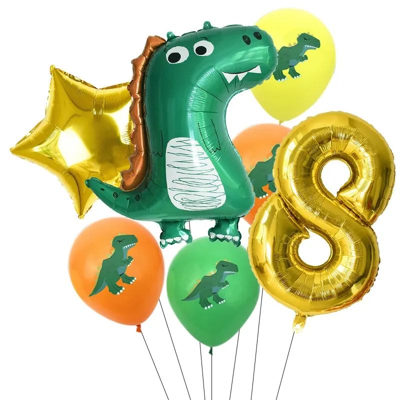 Dinosaur Party Balloon Dinosaur Birthday Party Foil Number Balloons Kids Wild Animal Jungle Birthday Party Decorations Globos