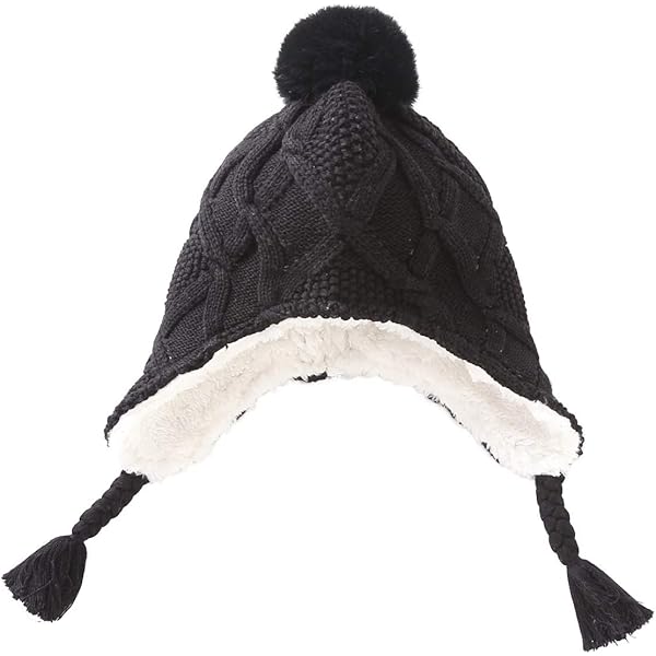 Home Prefer Toddler Boys Girls Sherpa Lined Knit Kids Hat with Earflap Winter Hat