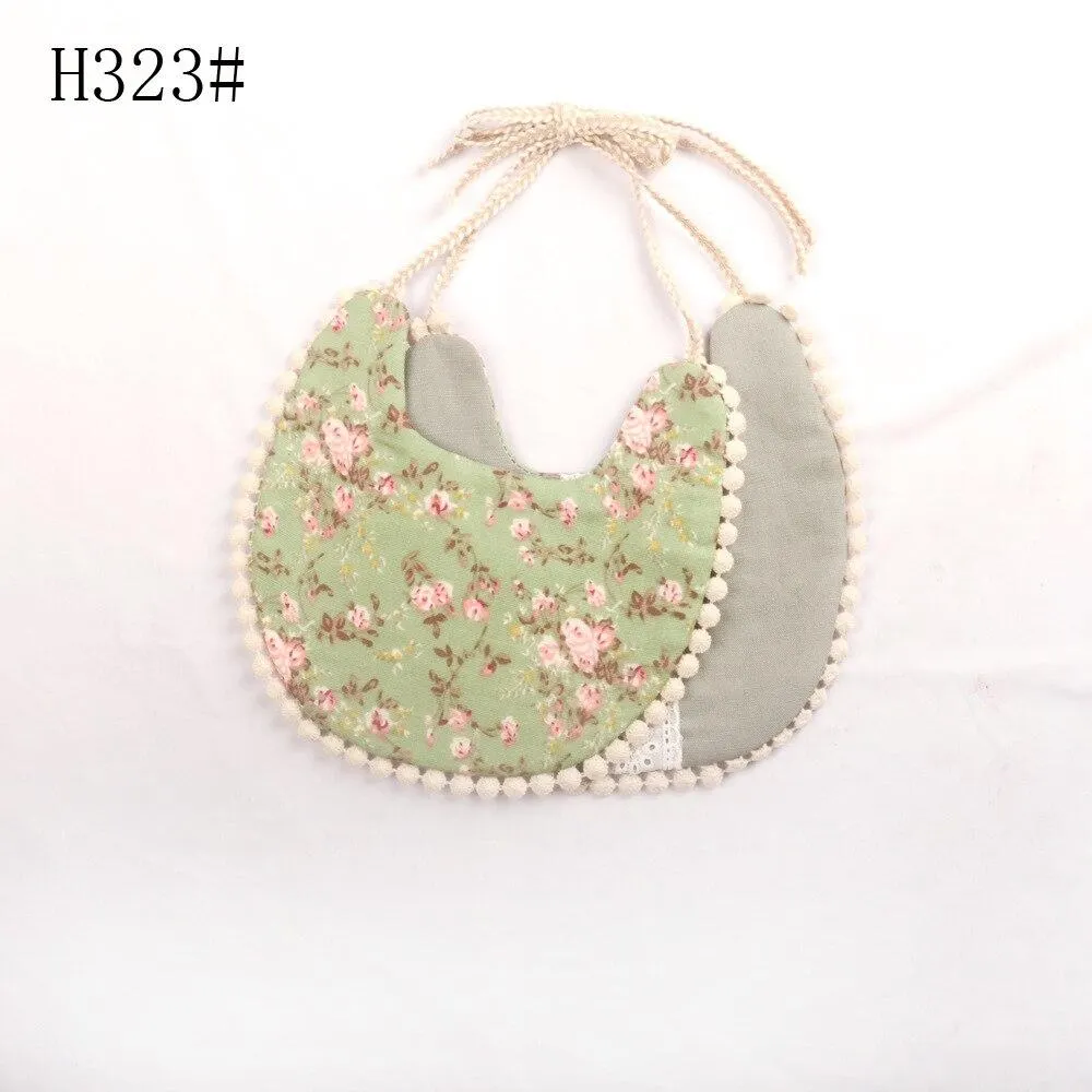 2020 Brand New Infant Baby Girl Boy Bib Kid Toddler Dinner Feeding Tassel Double-deck 100% Cotton Linen Burp Cloths Saliva towel