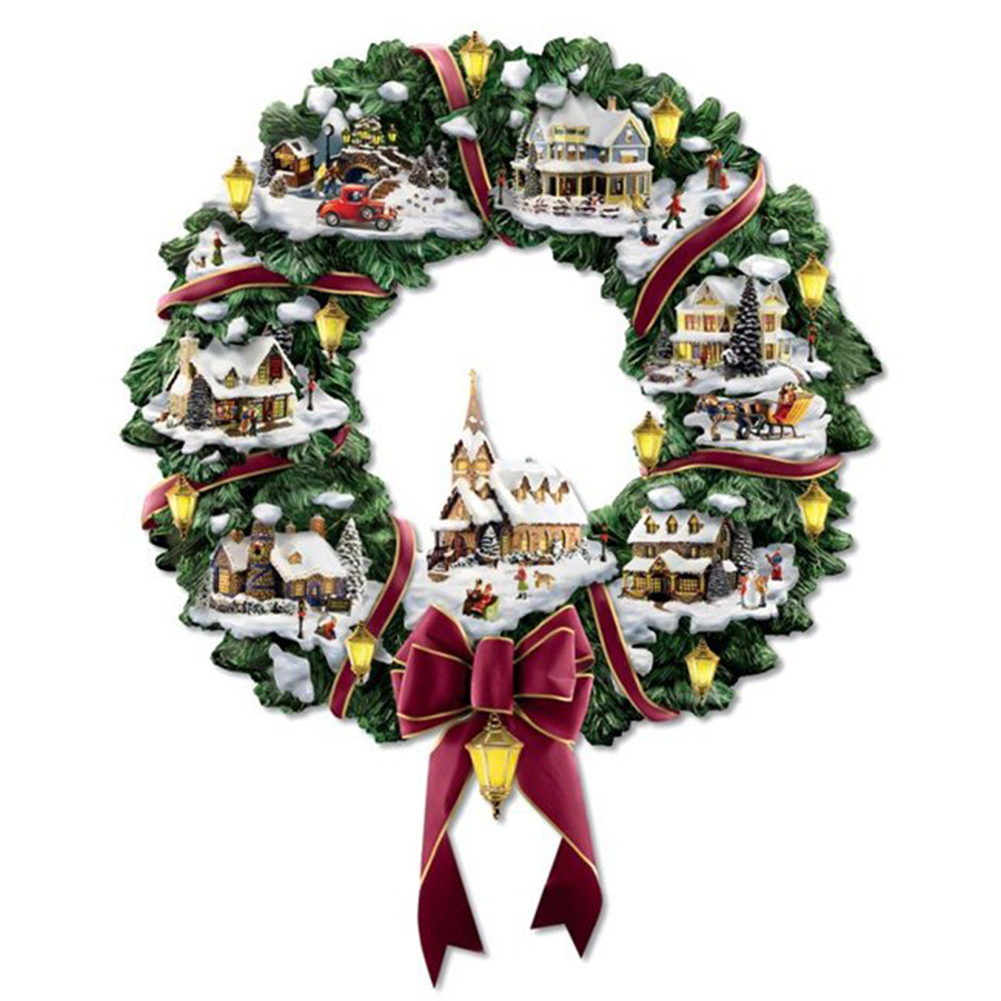 

Winter Bow Wreath - Round Drill Diamond Painting - 50*50CM, 501 Original