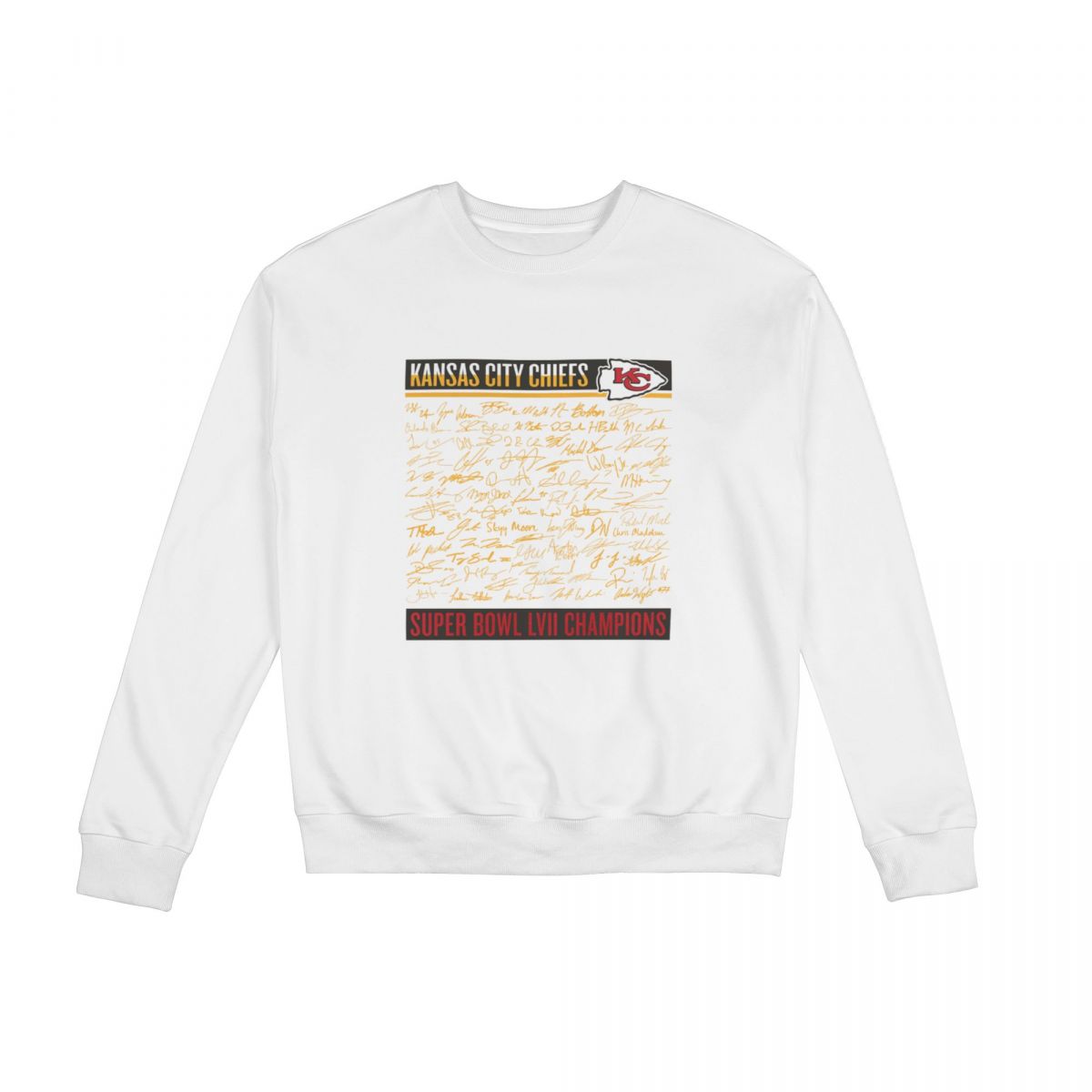 Kansas City Chiefs Super Bowl LVII Champions Signature Roster Crew Neck Sweatshirt