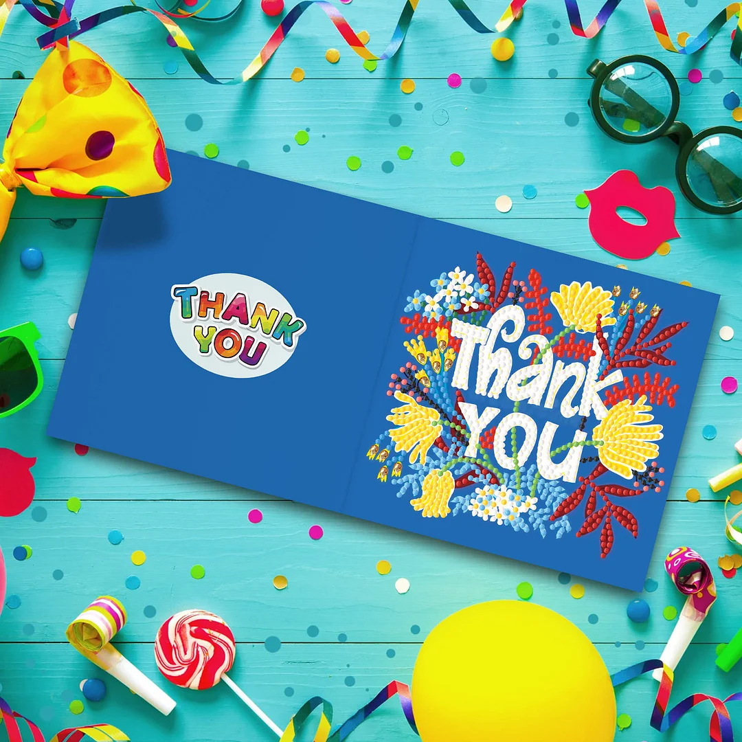 12pcs DIY Diamond Painting Greeting Cards Mosaic Birthday Postcard(15*15cm)