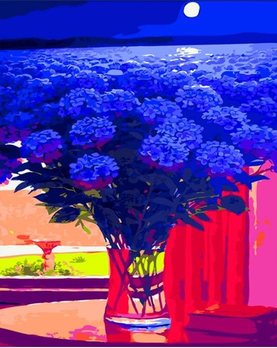 

Blue Flower Sea Abstract – Paint By Numbers - 40*50CM, 501 Original
