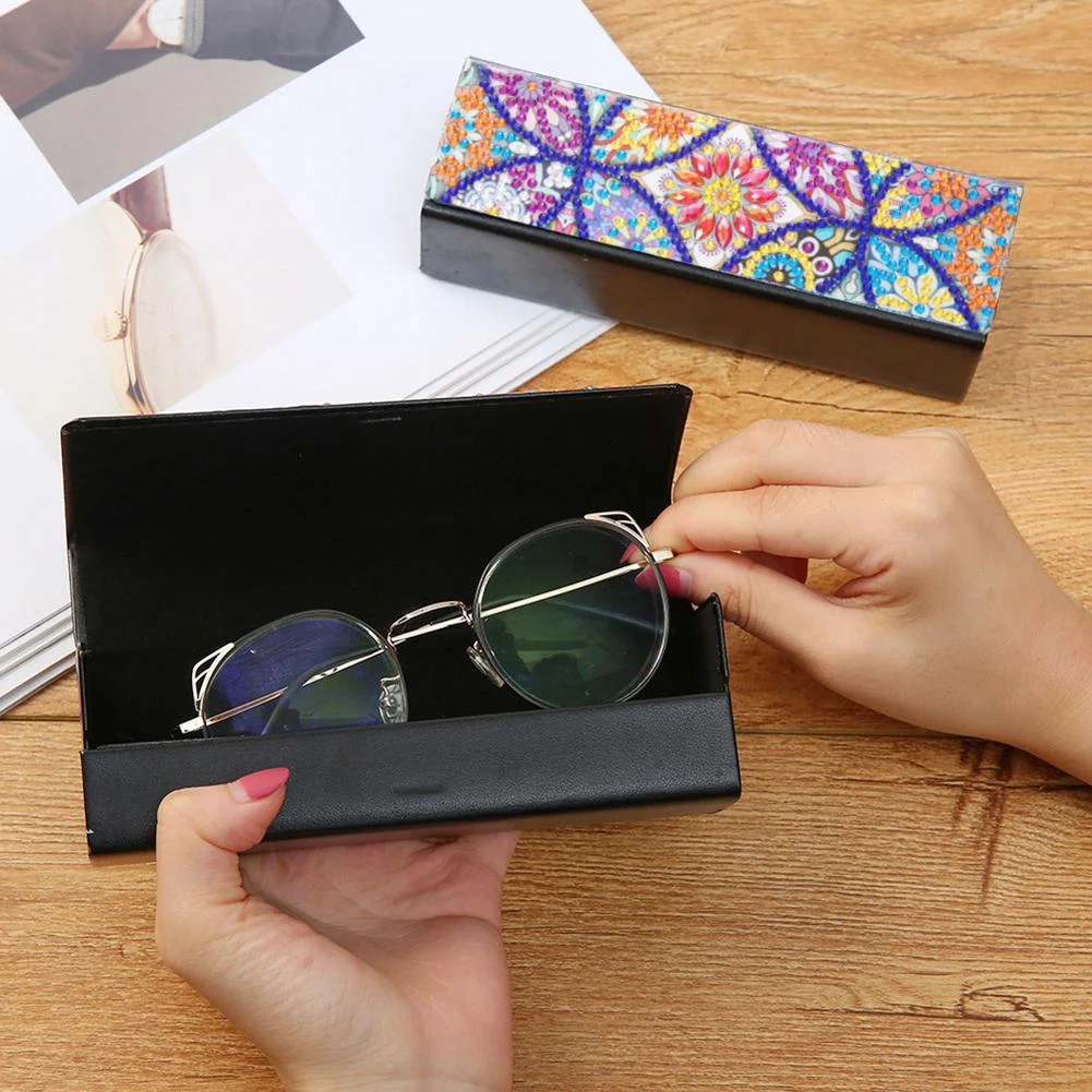 DIY Diamond Painting Sunglasses Case Portable Leather Glasses Storage Box