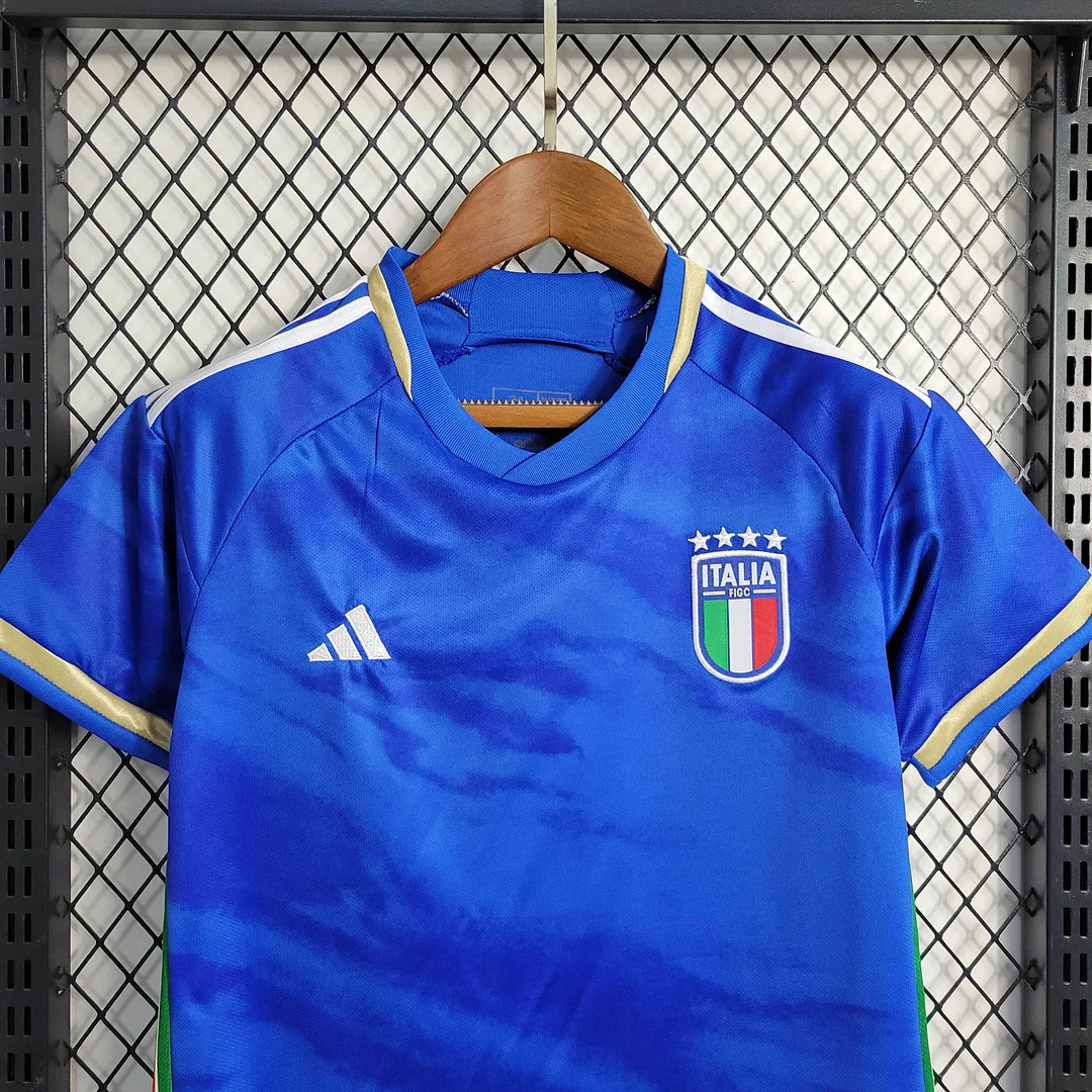 2023 Italy Home Soccer Shirt Kids Size