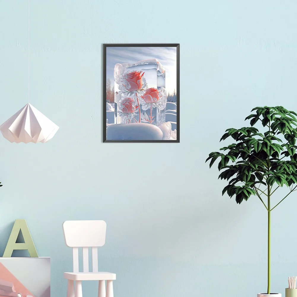 Diamond Painting - Full Round Drill - Ice Cube Rose(Canvas|30*40cm)