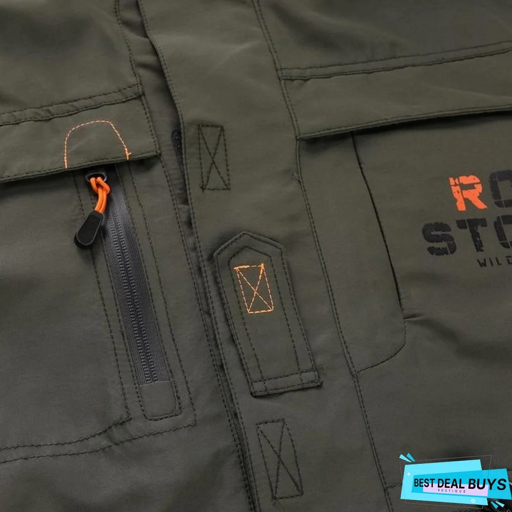 Bomber Jacket Men Multi-pocket Waterproof Military tactical Jacket Cap Windbreaker Men Coat Outdoor storm wear