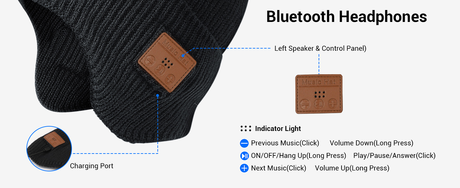 hat bluetooth headphones